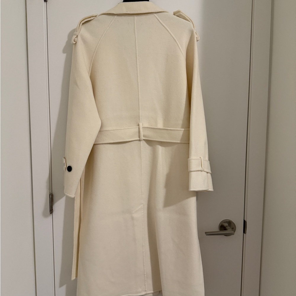 The Kooples White Double-Breasted Trench Coat - Picture 7 of 7